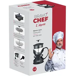 Френч-прес Bravo Chef L'Appetit 1 л чорний (BC-7302-1000) - мініатюра 5