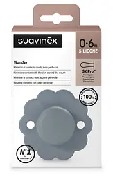 Пустушка Suavinex Wonder фізіологічна силіконова 0-6 місяців блакитна - мініатюра 3