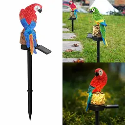 Ліхтар садовий SOLAR PARROT / Світильник для саду Папуга на сонячній батареї