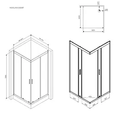Душова кабіна AM.PM Gem Square Slide 90x90 см без піддону black W90UG-403-9090BT - мініатюра 10