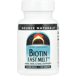 Біотин Source Naturals Biotin Fast Melt 10000 мкг 120 таблеток