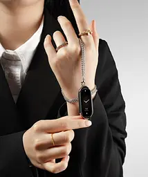 Ланцюжок для фітнес-браслета Xiaomi Smart Band 8 металевий з кріпленням сріблястий - мініатюра 2