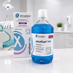 Ополіскувач для ротової порожнини Miradent Mirafluor з CHX 0,06% 500 мл