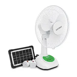 Вентилятор GDTIMES GD 8069LI, 12", Solar+ вбудований акумулятор, 2*USB лампочки, Box