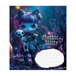 Зошит Школярик Gothic cats 12 аркушів лінія (012-3531L), в асортименті - мініатюра 3