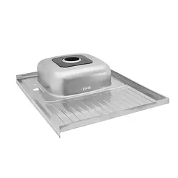 Кухонна мийка Kroner KRP Satin - 6080L (0,6 мм) (CV022825) - мініатюра 4