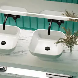 Раковина матова накладна Amidicon Atlant 45 450x450 з литого каменю ATLANT_45_MAT, Білий матовий - мініатюра 7