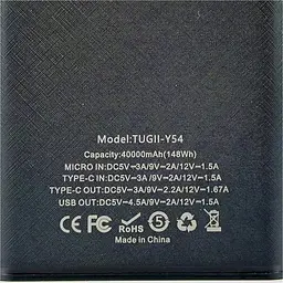 Зовнішній акумулятор WUW-TUGII Y54 40000mAh 22.5W Black [123969] - мініатюра 5