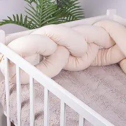Коса захисна в ліжечко MirSon Kids Time 28-0004 Cream Velvet велюрова рожева - мініатюра 5