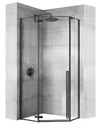 Душова кабіна Rea Diamond 100x100 black mat REA-K5623, Чорний матовий, Універсальна, прозорий