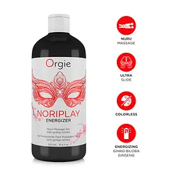 Гель для NURU-масажу Orgie - Noriplay Energizer (500 мл), екстракт гінкго білоба, захисне простирадло Orgie 21296; 69-21296; 71250051331; OR21296; SX1527 101151 - мініатюра 3