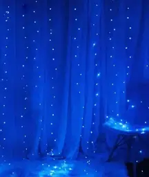 Новорічна світлодіодна гірлянда-штора Роса 3x2 м з 200 синіми LED-лампочками та живленням USB - мініатюра 2