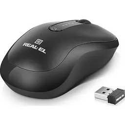 Комп'ютерна мишка Real-El RM-450W Wireless/Bluetooth Black/Gray (EL123200046) - мініатюра 4