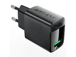 Мережевий зарядний пристрій Acefast A90 QC18W GaN single USB-A charger set (P3) (EU) Black - мініатюра 2