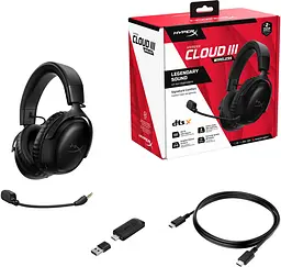 Гарнітура HyperX ігрова Cloud III WL/USB-A/USB-C чорний (77Z45AA) - мініатюра 8