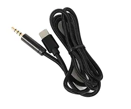 Кабель AUX Type-C-TRRS Audio 3.5мм Male/Male 1м Black