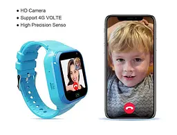 Розумний дитячий смарт годинник з сім картою Lemfo LT23 з GPS трекером, 4G LTE, прослушкою, геозоною, HD камерою та кнопкою SOS Чорний - мініатюра 7