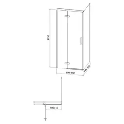 Душова кабіна Cersanit Jota кутова 900x900x195 L прозоре скло S160-001, Ліва, прозорий, хром - мініатюра 2