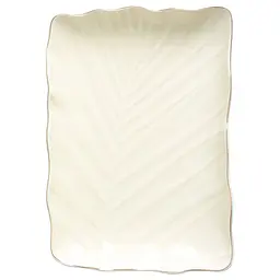 Блюдо Limited Edition Leaf Cream Gold 24.5x17 см прямоугольное (B010790)
