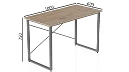 Комп'ютерний стіл Ferrum-decor Дейв 75x100x60 сірий ДСП Дуб Сан-Марино 16мм (FRD-102361) - мініатюра 8