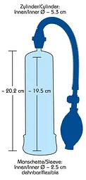 Вакуумна помпа Bang Bang Penis Pump, 20 см (блакитний) - мініатюра 4