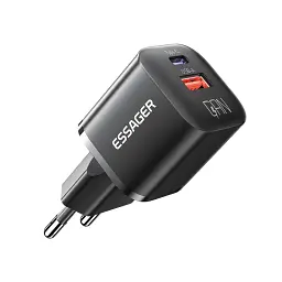 Зарядний пристрій Essager 1xUSB + 1xUSB-C PD20W GaN (ECTAC-HMB01-P)