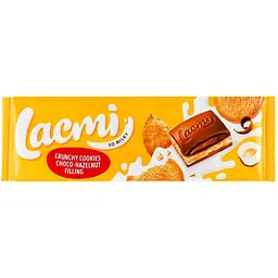 Уцінка. Шоколад Roshen Lacmi молочний з шоколадно-горіховою начинкою та печивом 265 г 