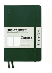 Блокнот Leuchtturm1917 Outlines, Paperback (B6+), Зелений, Крапка (363020) - мініатюра 1