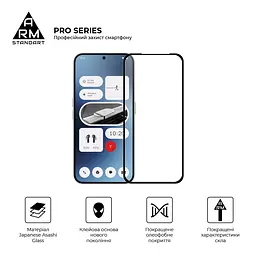 Захисне скло на Nothing Phone (2a) з олеофобним покриттям, Pro, повне проклеювання, антистатичний і пиловідштовхуючий шар, 9H, самоклеючеся, 2.5D, на весь екран, антистатичний клей, ArmorStandart (ARM88014) - мініатюра 2
