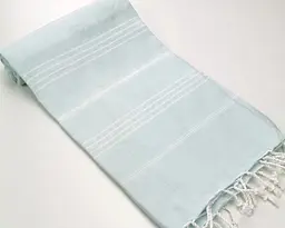 Рушник пештемаль Turkey Towel 100х180 см легкий великий для пляжу басейну бані сауни підстилка на дачу пікнік природу відпустку море полоса м'ятний - мініатюра 2