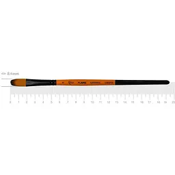Пензель синтетика овальна FLAME 1368FR №4 коротка ручка Rosa [CD]