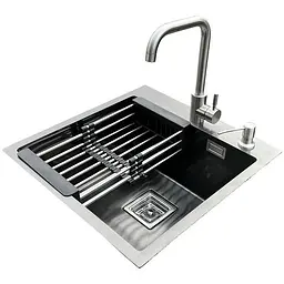 Комплект мийка + змішувач Romzha Arta Nova U-450 BL (B)