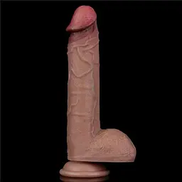 Фалоімітатор - Dual-Layered Silicone Cock 9" Brown #2 - мініатюра 2