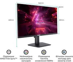 Монітор 23.8" QUBE V24F100-PLUS FHD IPS 100hz (V24F100-PLUS) - мініатюра 3