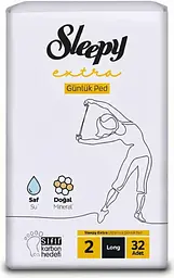 Прокладки щоденнi Sleepy Extra Long (180 мм) 4 краплі 32 шт. гіпоалергенні