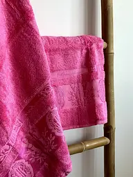 Набір турецьких бамбукових махрових рушників Zeron 50х90+70х140 Bamboo Agaс Desen рожевий 2 - мініатюра 4