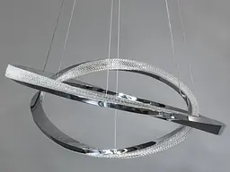Люстра стельова LED Diasha D2486-800+600HR, 100W, хром, діаметр 80 см, сучасний стиль для дому - мініатюра 3