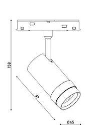 Світильник магнітний трековий Kloodi KDMG-FOCUS45 12W 4K BK - мініатюра 2