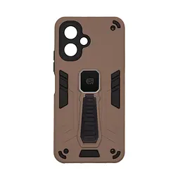 Чехол для Infinix Smart 10 4G, Proover, коричневый, с подставкой и магнитом, противоударный, ударопрочный, бронированный, панель-накладка, защита всего корпуса, термополиуретан (TPU) + поликарбонат (PC), ArmorStandart (ARM87168)