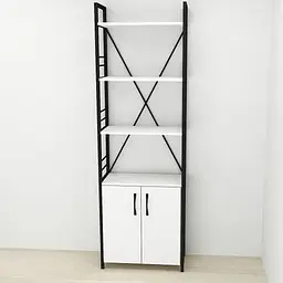 Етажерка 4/60 Ferrum-decor Серії Конект із тумбою 179x60x28 Чорний ДСП Білий (FRD-104484)