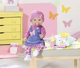 Лялька Baby Born Ніжні обійми Джинсовий лук, з аксесуарами, 43 см (831298) - мініатюра 4