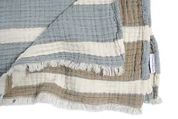 Рушник Lotus Home - Milana muslin lead blue-khaki 80x160 - мініатюра 4