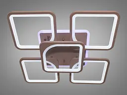 Люстра стельова LED Diasha 8060/4+1CF, 150W, 4100K, коричневий метал, сучасний стиль для ванної кімнати - мініатюра 7