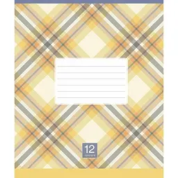 Зошит загальний Школярик Plaid pattern Бежева у клітинку 12 аркушів 1 шт. (012-3345K)