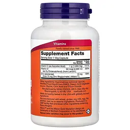 Амінокислота Vitamin C-1000 Zinc & D-3, 100 вегакапсул NOW vit0004029 - мініатюра 3