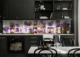 Кухонний фартух Лаванда Мозаїка вініловий ПВХ наклейка для кухні фіолетовий 60х300 см Happy Pocket Z180251 - мініатюра 2