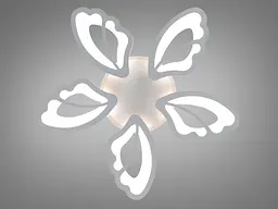 Стильна стельова LED-люстра для спальні та вітальні Diasha 8166/5WH біла, квітка, 80 Вт, 64 см, 10-16m2 - мініатюра 3