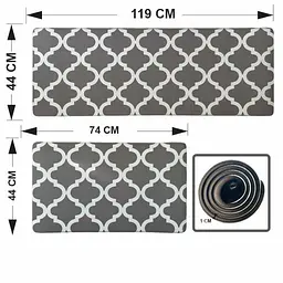 Килимки кухонні набір Lovely Svi 2 шт: 44x74 x1 см та 44 x119 x1см Сірий - мініатюра 2