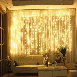 Гірлянда Водоспад USB штора 3х2м, білий теплий, 200 LED + пульт / Новорічна світлодіодна гірлянда на вікно
