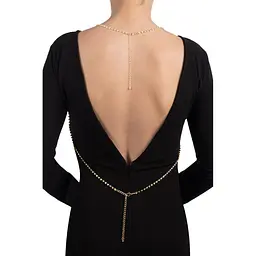 Золотистий ланцюжок для бюста Bijoux Pour Toi Elena зі стразами Gold - мініатюра 2